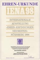 Диплом Международной  выставки «Новые идеи и технологии», Нюрнберг 1998